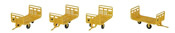 SET de 4 metallic luggage trolley - Yellow + swallow Marking